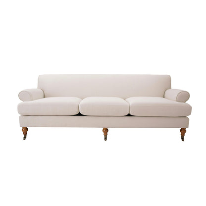 Alana Lawson 88 Inch Living Room Sofa â?Three Cushion Couch with Rolled Arms and Tight Back â?Minimal Assembly Required