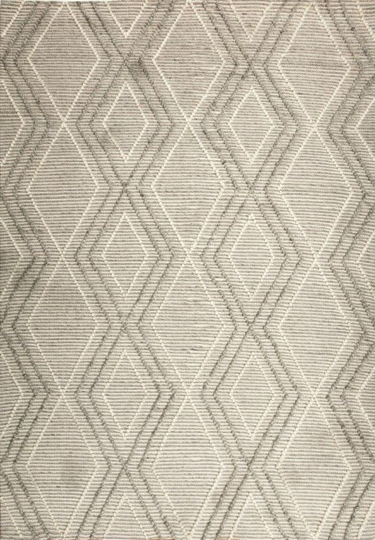 Amelia 200cm x 290cm Boho Textured Hypo-Allergenic Wool Rug - Silver Grey