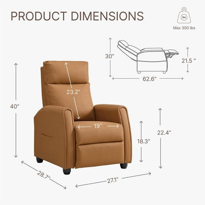Andrea Recliner Chair with LED Lights, Heating  Massage