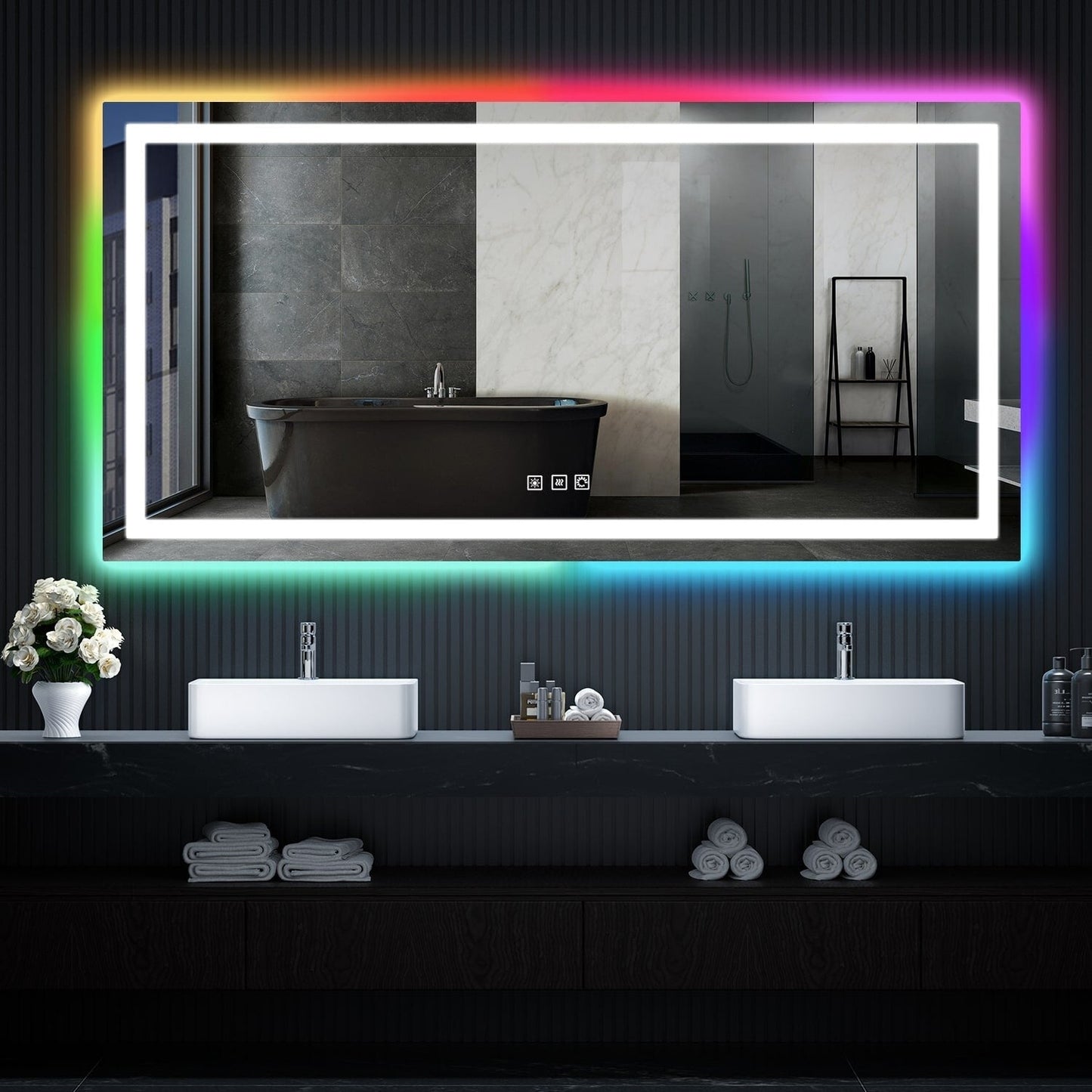 Anti-Fog RGB Backlit & LED Frontlit Bathroom Mirror