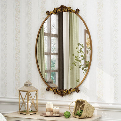 Oval Vintage Ornate Baroque Wall Mirror
