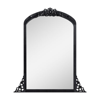 Arched Full-Length Solid Wood Carving Floor Mirror