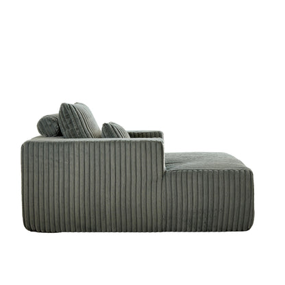Army Green Modern 62.5 Corduroy Sponge Sofa Lounge Chair with 2 Pillows for Living Room