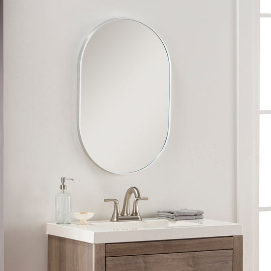 Livabliss Aranya Modern Aluminum Oval Pill-Shaped Accent Mirror