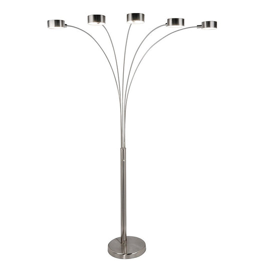 Strick & Bolton Charlie Brushed Steel Arched 5-light Floor Lamp