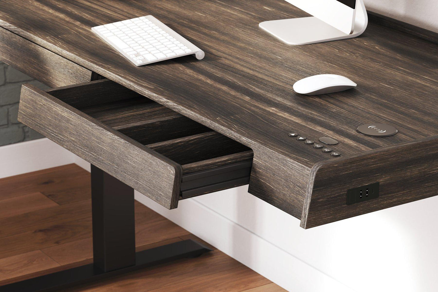 Zendex Dark Brown 55 Adjustable Height Desk