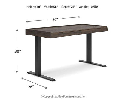 Zendex Dark Brown 55 Adjustable Height Desk