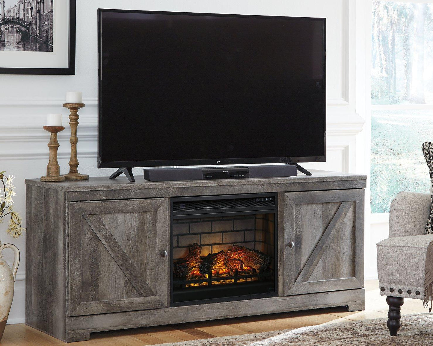 Wynnlow 63 TV Stand with Electric Fireplace
