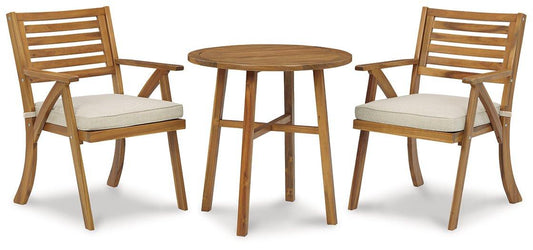 Vallerie Brown Outdoor Chairs with Table Set (Set of 3)