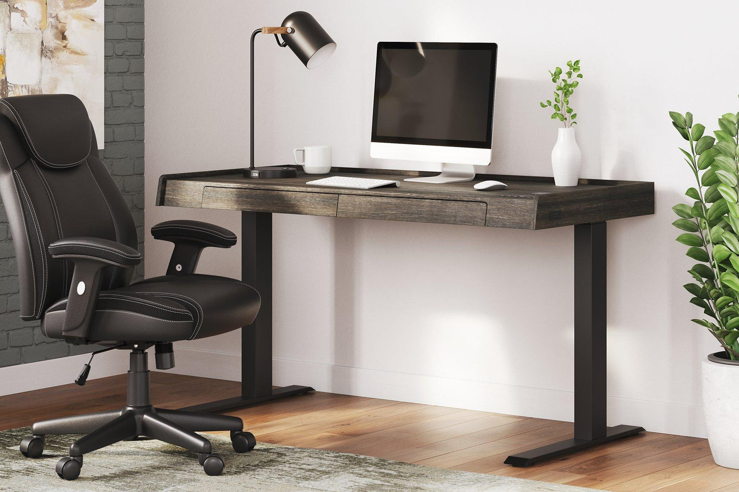 Zendex Dark Brown 55 Adjustable Height Desk