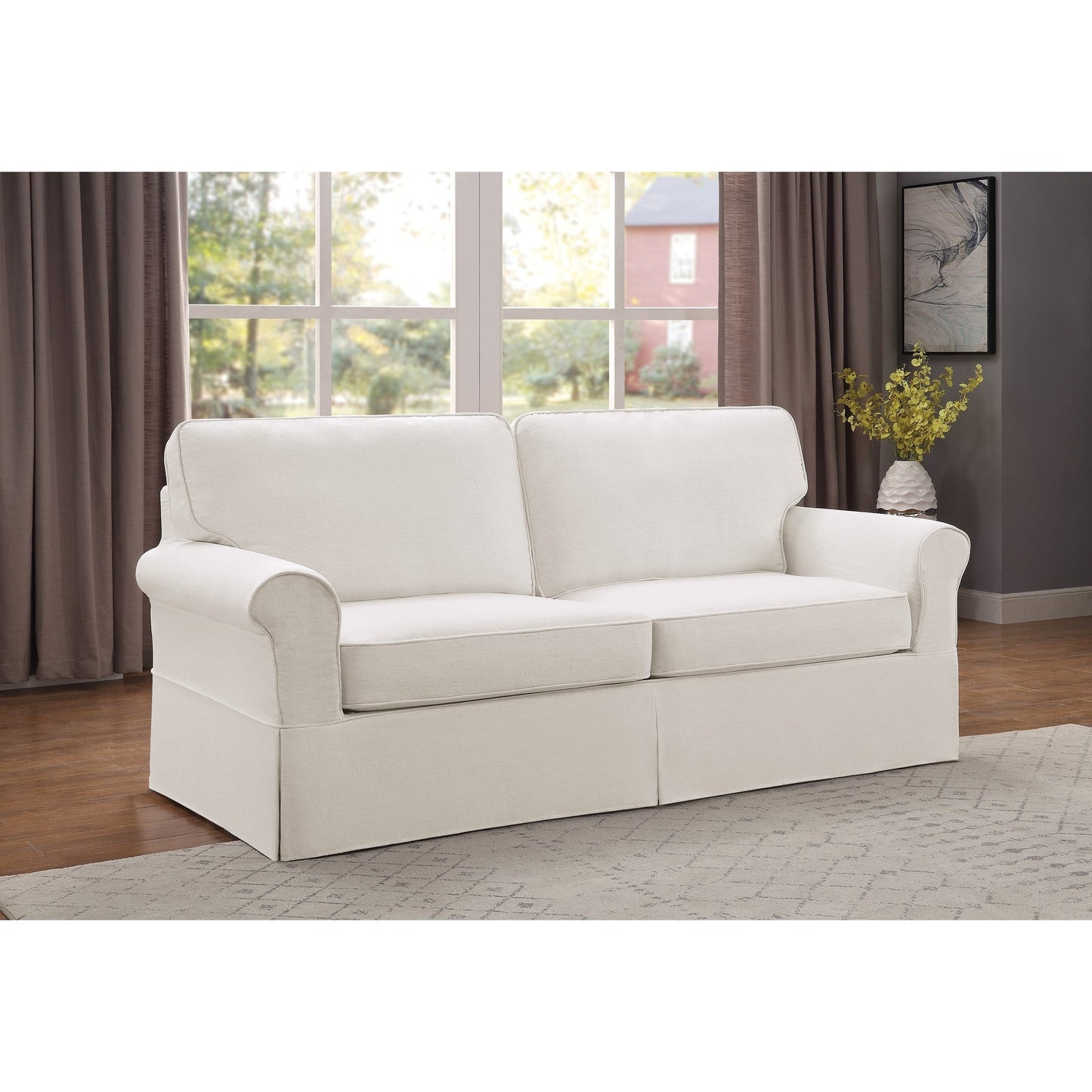 Porch & Den Zuni Mid-century Slip Cover Sofa