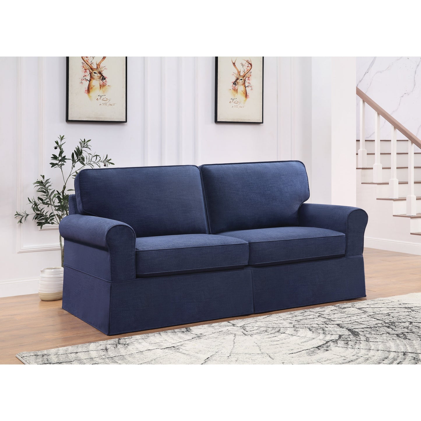 Porch & Den Zuni Mid-century Slip Cover Sofa