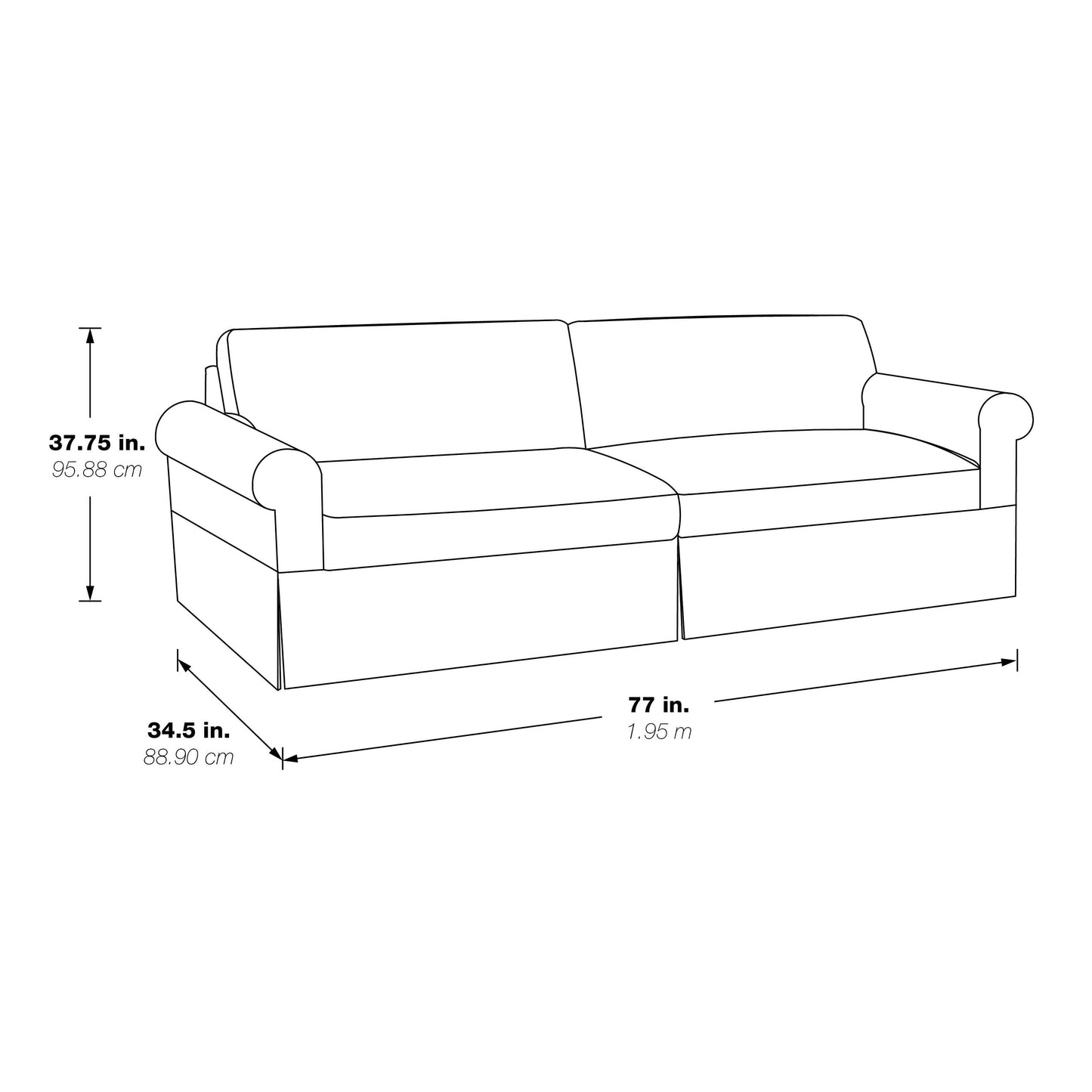 Porch & Den Zuni Mid-century Slip Cover Sofa