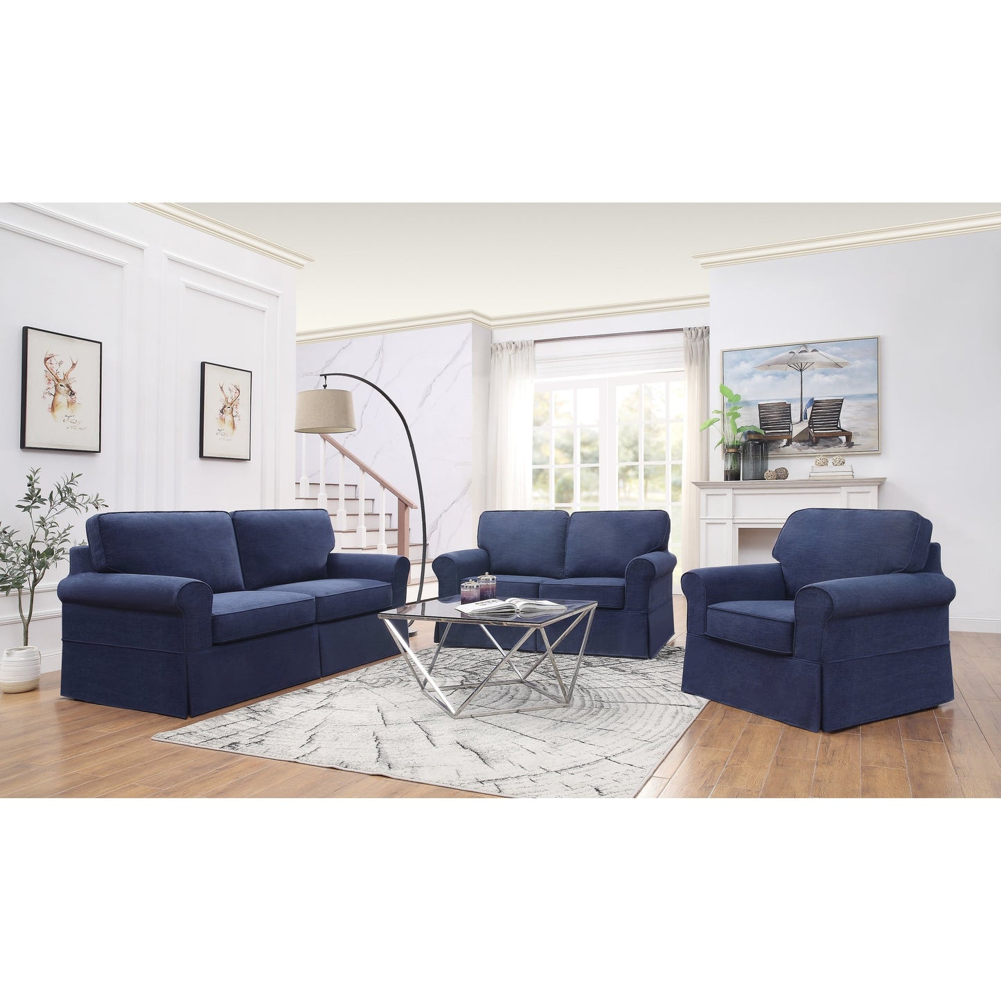 Porch & Den Zuni Mid-century Slip Cover Sofa