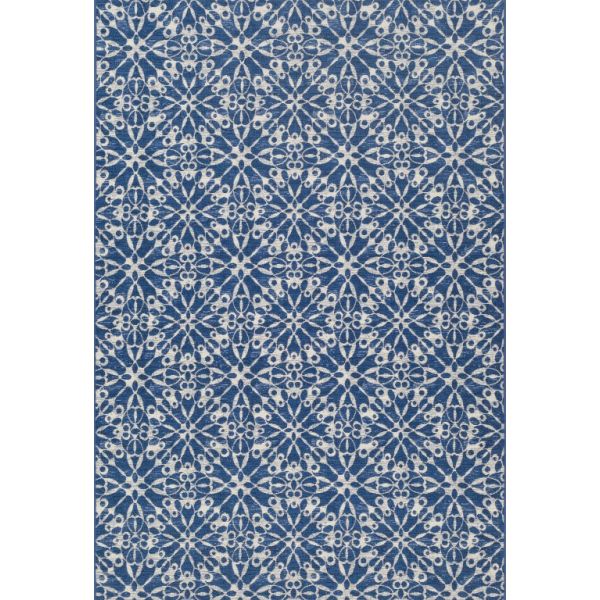 Avatar 160cm x 235cm Snowflake Trellis Indoor and Outdoor Rugs - Blue