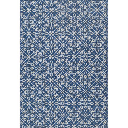 Avatar 160cm x 235cm Snowflake Trellis Indoor and Outdoor Rugs - Blue