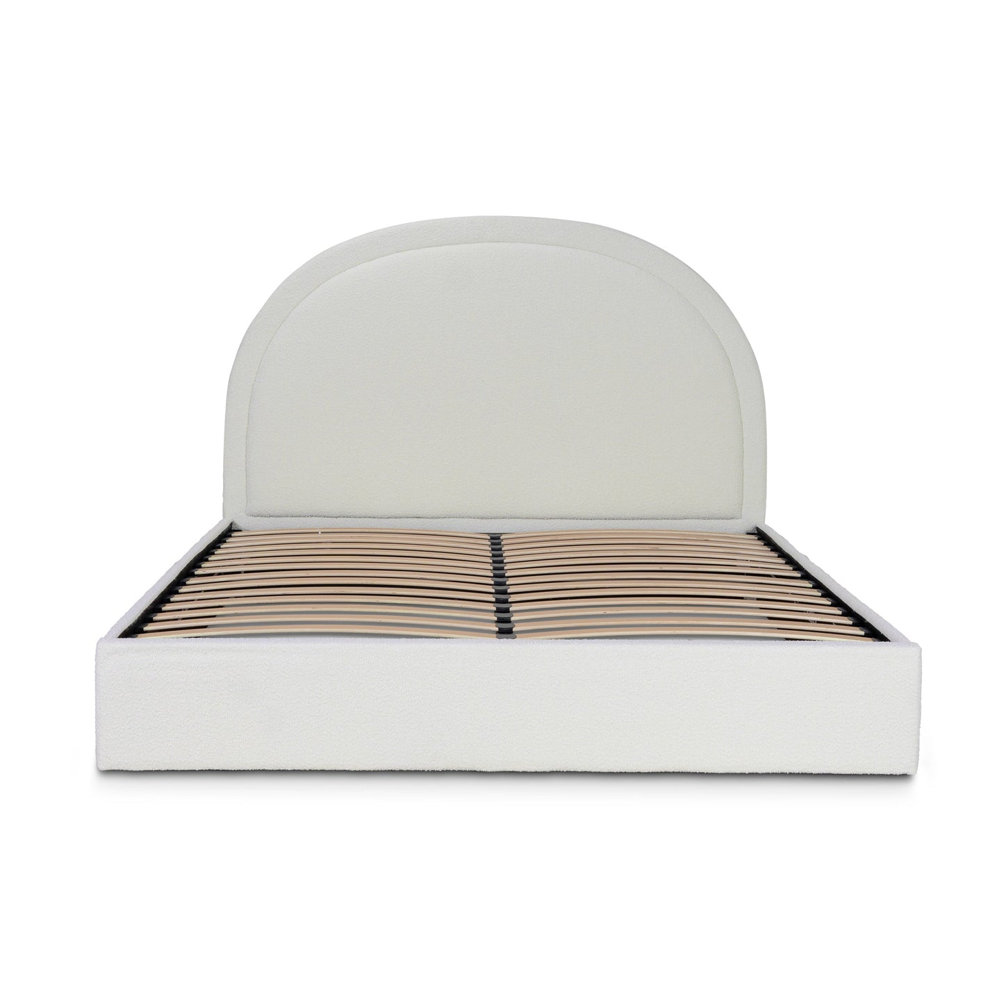 Antoni King Bed Frame - Antique White Boucle with Storage