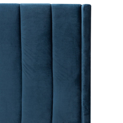 Betsy Queen Bed Frame - Teal Navy Velvet with Storage