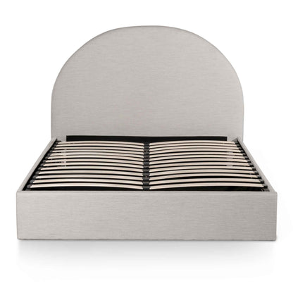 Antonia Fabric Queen Bed - Pearl Grey with Storage