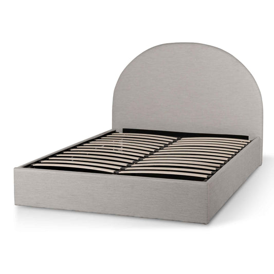Antonia Fabric Queen Bed - Pearl Grey with Storage