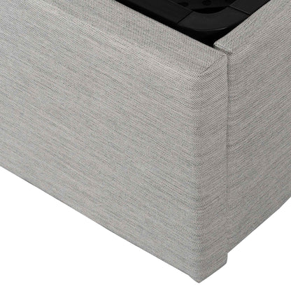 Antonia Fabric Queen Bed - Pearl Grey with Storage