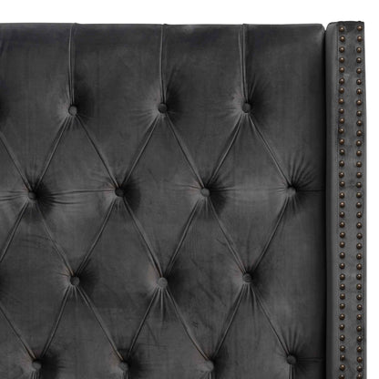 Carolina King Bed Frame - Charcoal Velvet