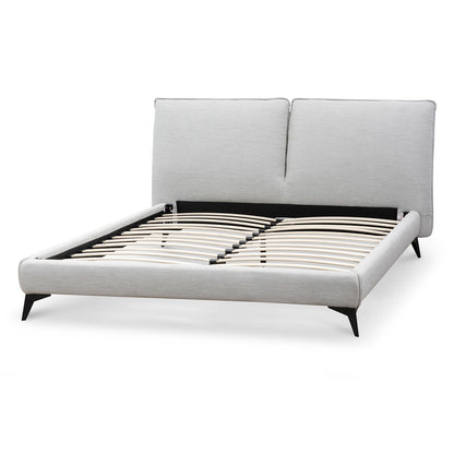 Celeste Fabric Queen Bed - Pearl Grey