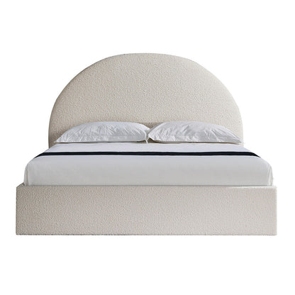 Antonia King Bed Frame - Antique White Boucle with Storage