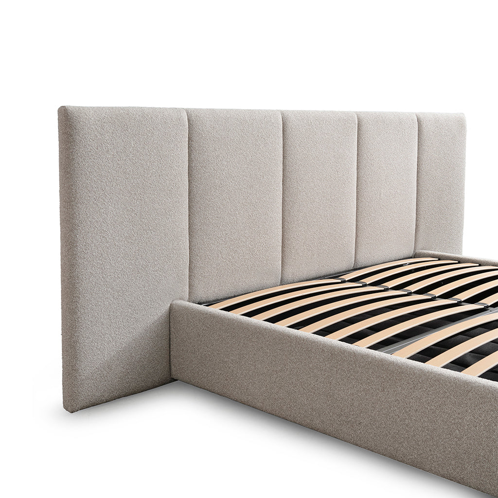 Amado King Bed Frame - Clay Grey with Storage