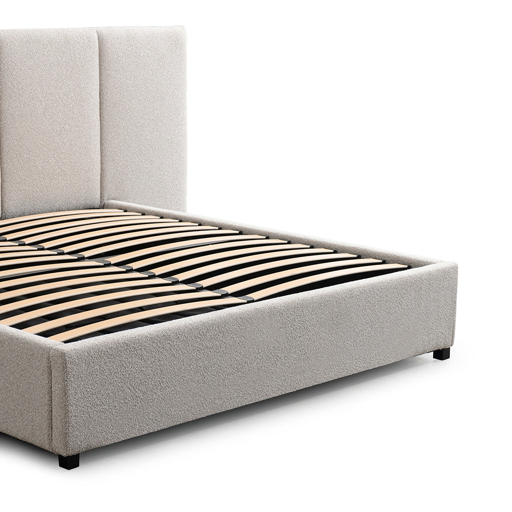 Amado King Bed Frame - Clay Grey with Storage