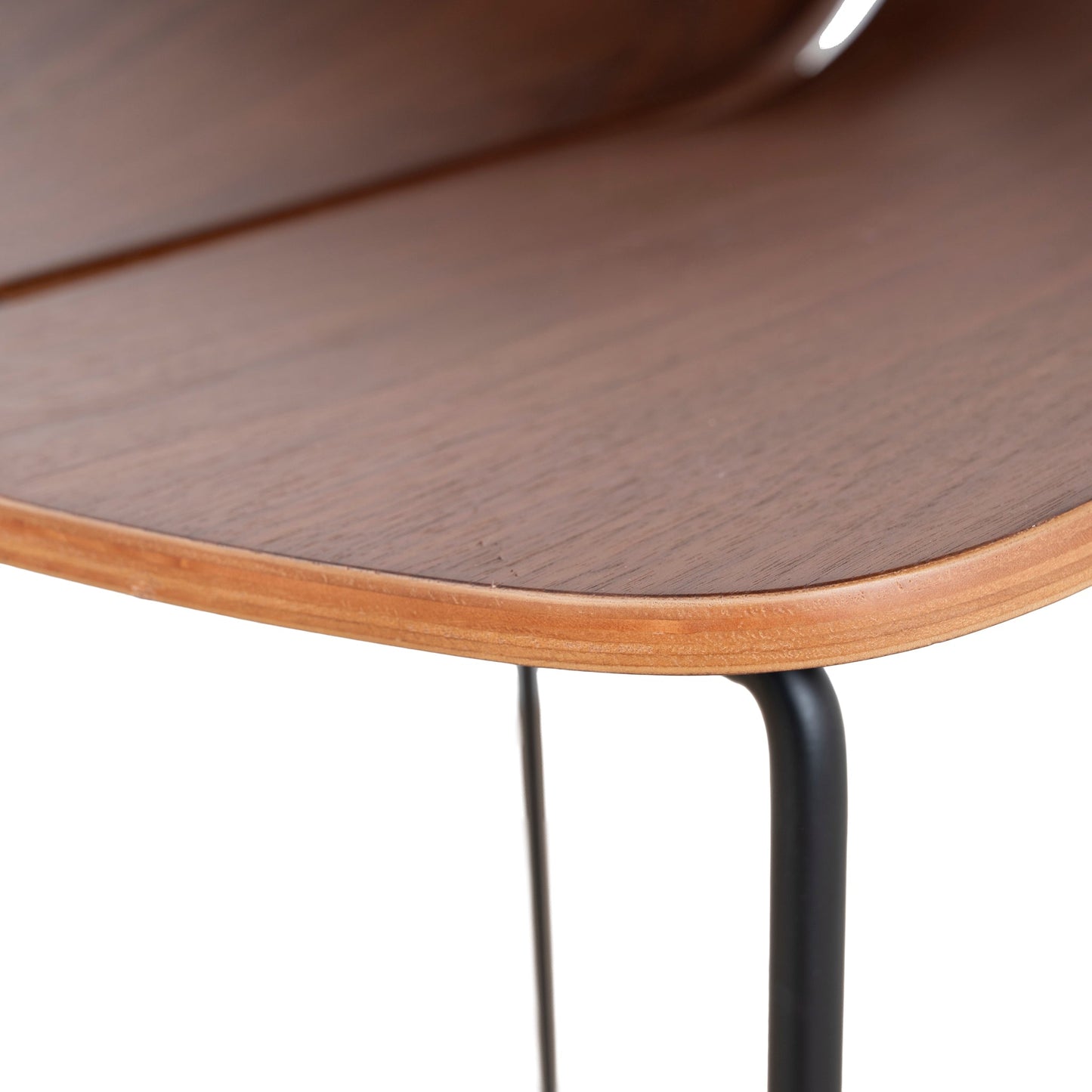 Breeze 65cm Matte Black Bar Stool - Walnut