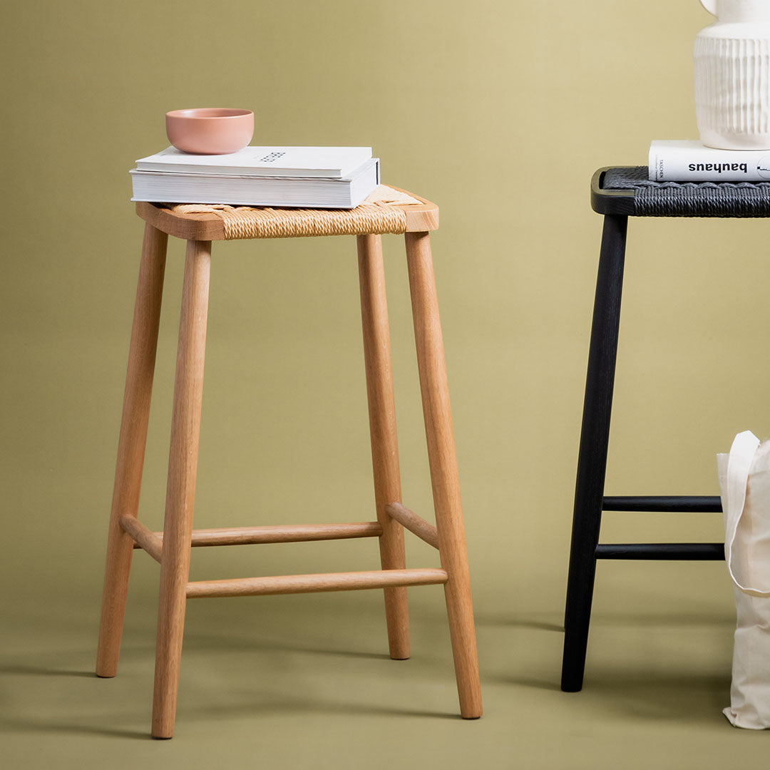 Crawford 65cm Rattan Bar Stool - Natural