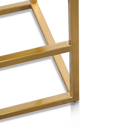Adela Hail Grey Bar Stool - Brushed Gold Base