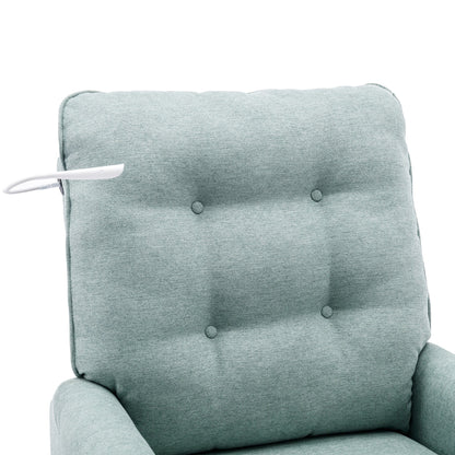 Beige 270Â° Swivel Recliner with USB Charging Ports, Touch Lamp, Rocking Base, and Side Storage Pocket