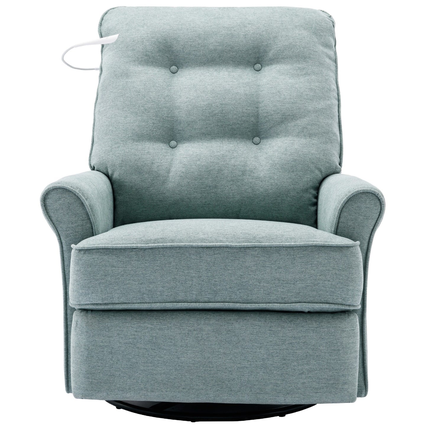 Beige 270° Swivel Recliner with USB Ports, Touch Lamp, Side Pocket Storage, and Rocking Base