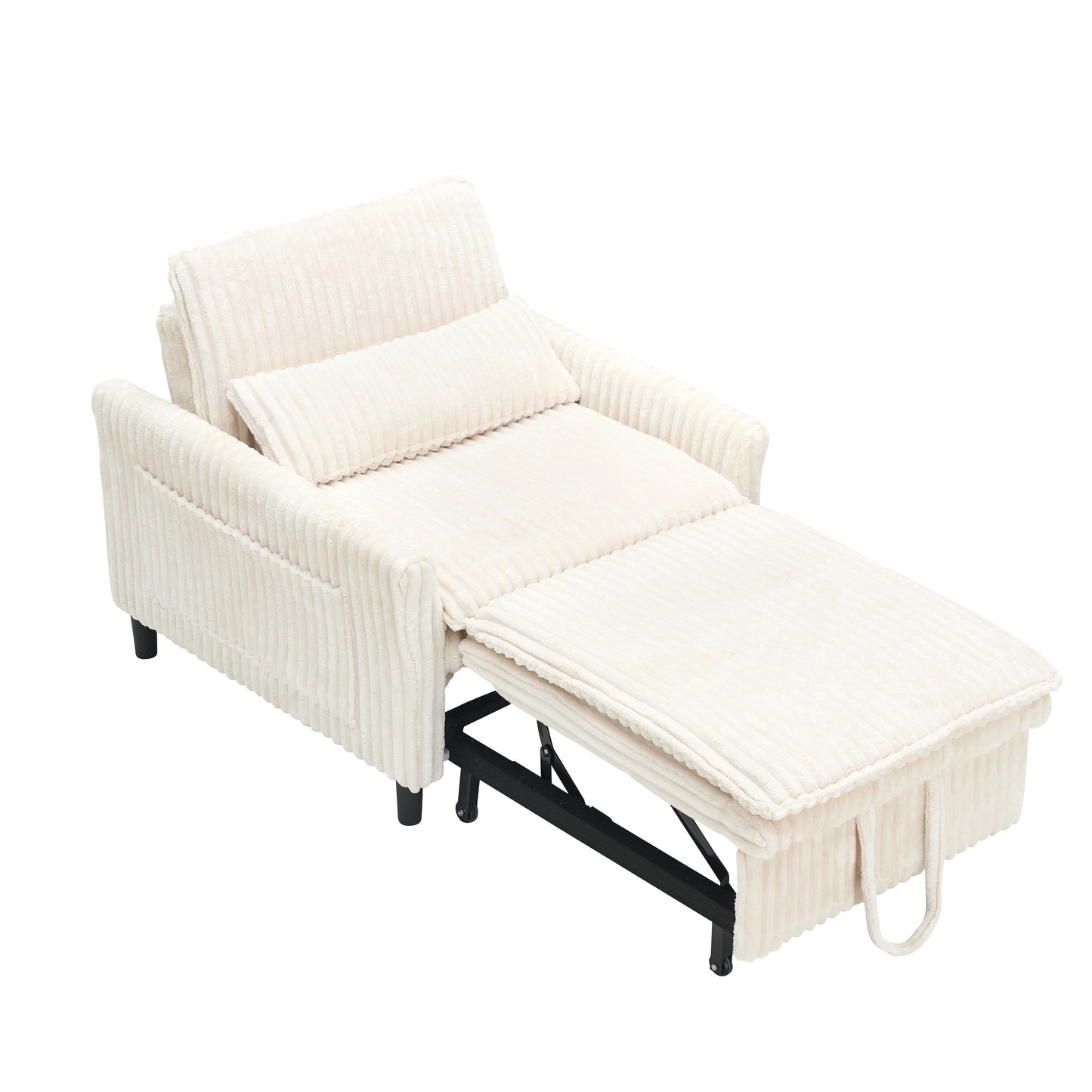 Beige comfortable chair for Small apartment Bedroom space Balcony Small sofa bed Lazy Small sofa Sofa with a pillow