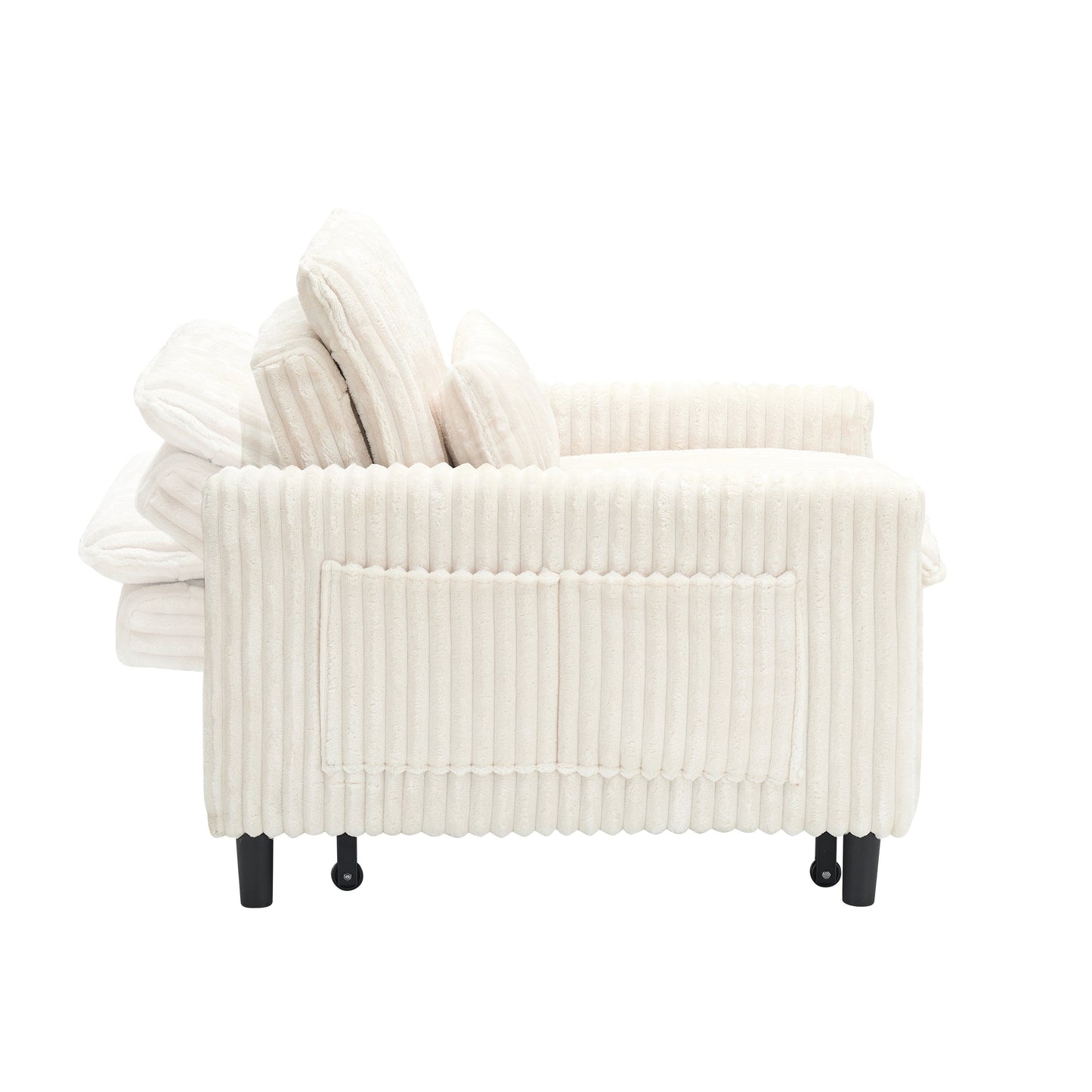 Beige comfortable chair for Small apartment Bedroom space Balcony Small sofa bed Lazy Small sofa Sofa with a pillow