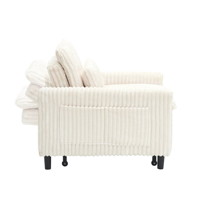 Beige comfortable chair for Small apartment Bedroom space Balcony Small sofa bed Lazy Small sofa Sofa with a pillow