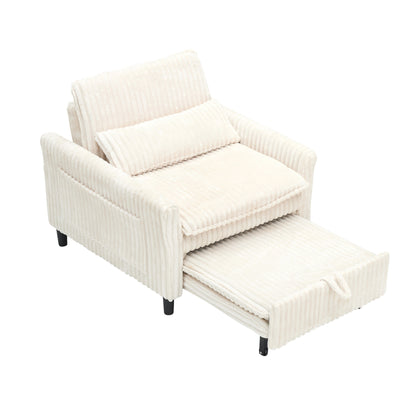 Beige comfortable chair for Small apartment Bedroom space Balcony Small sofa bed Lazy Small sofa Sofa with a pillow