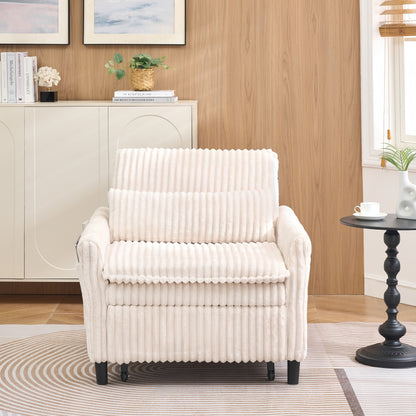 Beige comfortable chair for Small apartment Bedroom space Balcony Small sofa bed Lazy Small sofa Sofa with a pillow