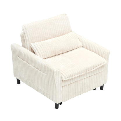Beige comfortable chair for Small apartment Bedroom space Balcony Small sofa bed Lazy Small sofa Sofa with a pillow