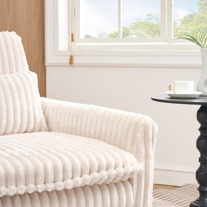 Beige comfortable chair for Small apartment Bedroom space Balcony Small sofa bed Lazy Small sofa Sofa with a pillow