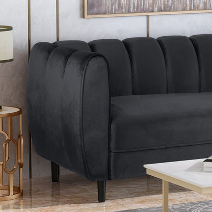 Bobran Modern Velvet 3-seat Sofa by Christopher Knight Home - 30.00 D x 83.25 W x 30.25 H