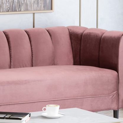 Bobran Modern Velvet 3-seat Sofa by Christopher Knight Home - 30.00 D x 83.25 W x 30.25 H