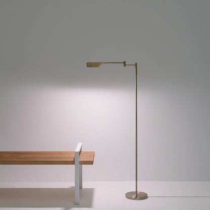 Brightech Leaf 53 in. Industrial 3-Way Dimming LED Floor Lamp with Brass Metal Empire Shade