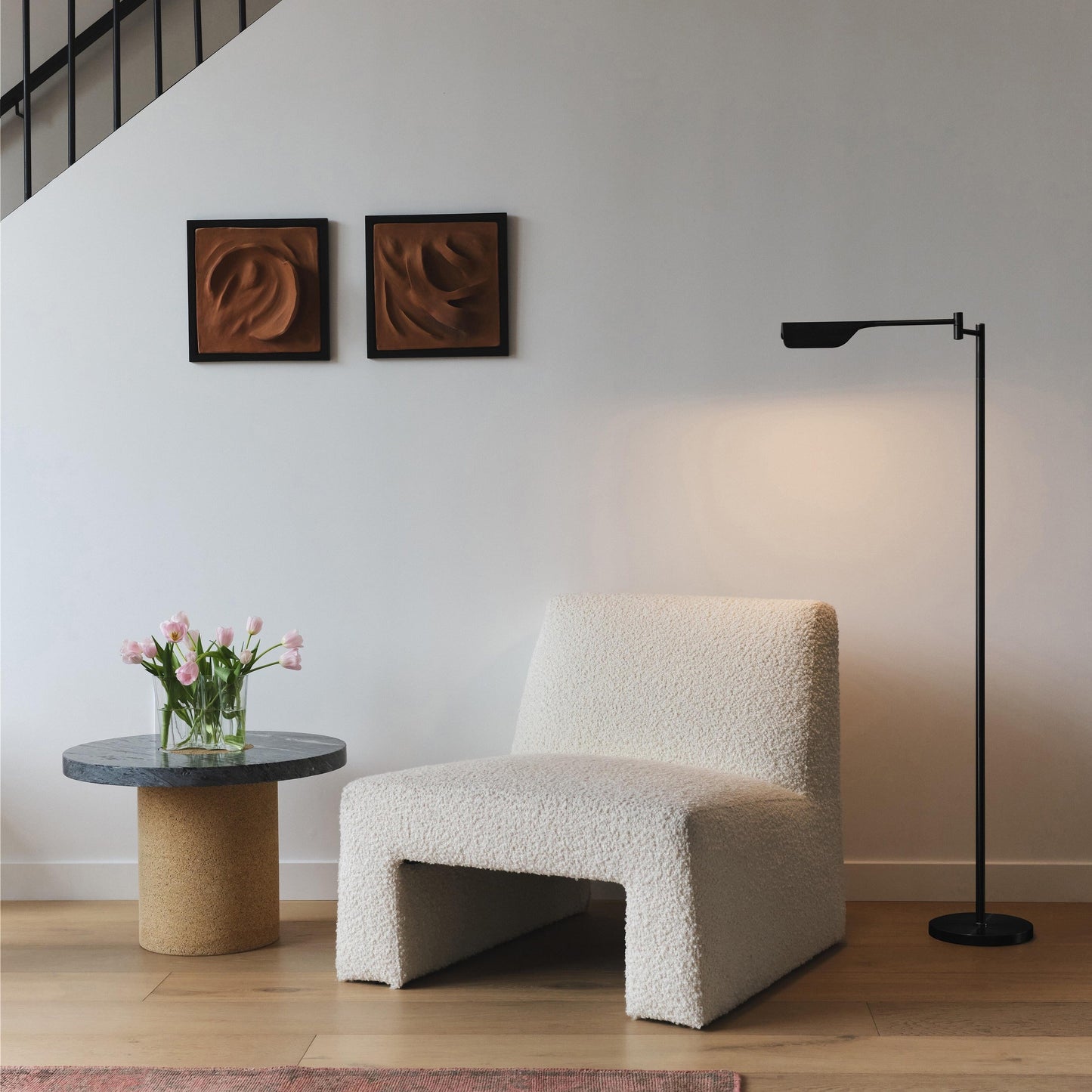 Brightech Leaf 53 in. Industrial 3-Way Dimming LED Floor Lamp with Brass Metal Empire Shade