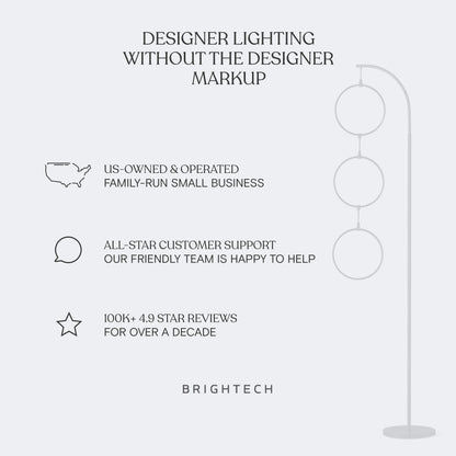 Brightech Nova 74 in. Industrial 3 Ring Light LED Super Bright Floor Lamp with 3-Way Dimmer