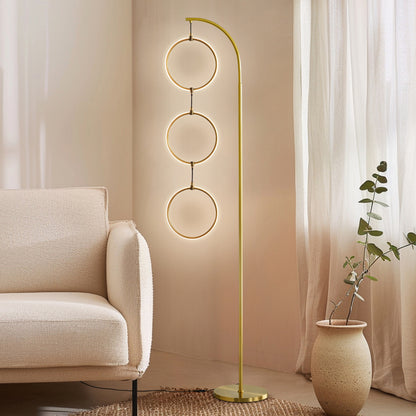 Brightech Nova 74 in. Industrial 3 Ring Light LED Super Bright Floor Lamp with 3-Way Dimmer