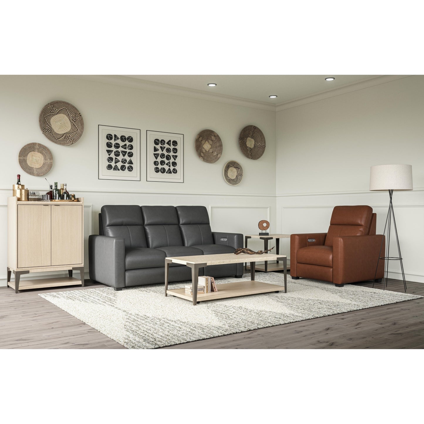 Broadway Leather Power Reclining Sofa with Power Headrests by Flexsteel