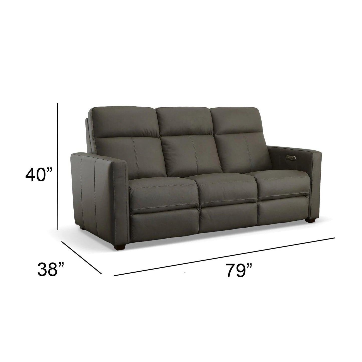 Broadway Leather Power Reclining Sofa with Power Headrests by Flexsteel